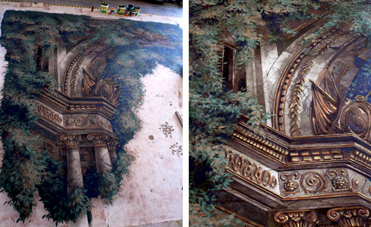 Parténope - Preceso de pintado final